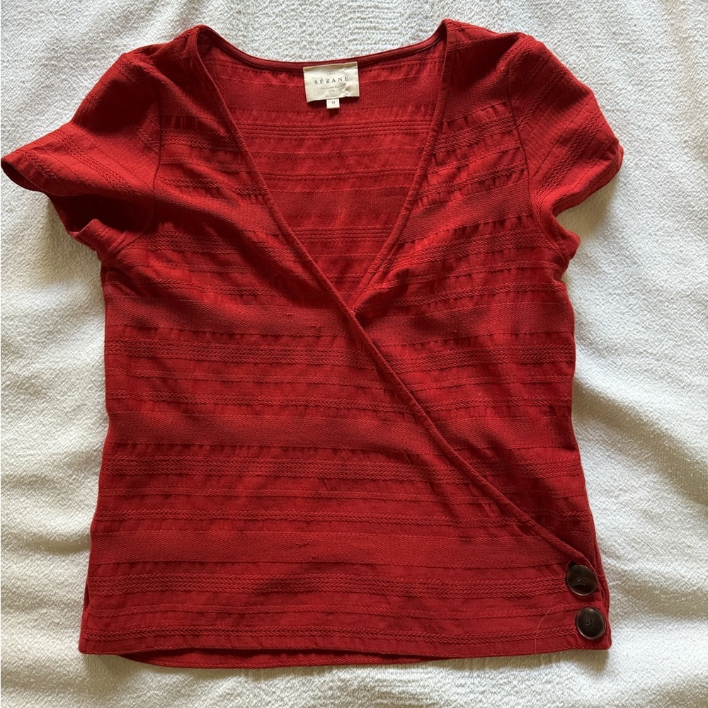 Sezane faux wrap top